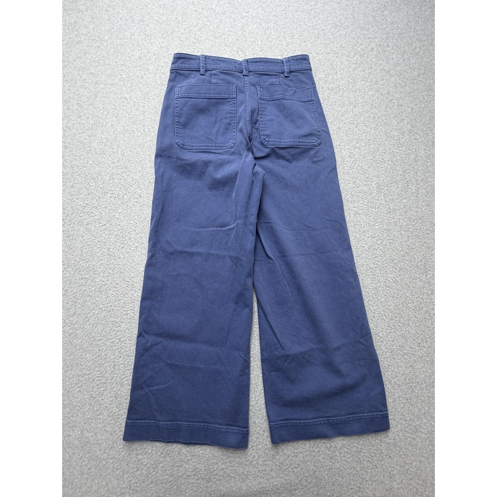 Everlane Pants Womens 2 Blue Wide Leg Cropped Twill Chino Stretch Pockets Casual - Picture 8 of 9